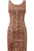 Gold Sequin Back Cut Out Bodycon Dress