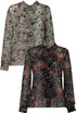 Floral Front Frilled Chiffon Blouse - 2 Colours