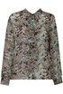 Floral Front Frilled Chiffon Blouse - 2 Colours