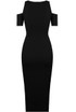 Cold Shoulder Side Split Midi Dress - 3 Colours