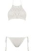 White Crochet Halter-neck Bikini Set 