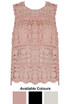Crochet Mesh Insert Sleeveless Top - 3 Colours
