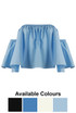Elasticated Off Shoulder Crop Top - 4 Colours