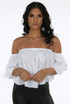 Elasticated Off Shoulder Crop Top - 4 Colours