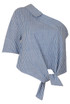 Stripe One Shoulder Knot Front Tops - 2 Colours