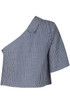 Stripe One Shoulder Knot Front Tops - 2 Colours