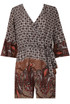 Printed Cross Over Wing Sleeve Playsuit - 2 Colours