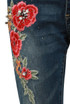 Denim Flower Embellished Jeans