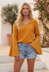 Bell Sleeves V Neck Tops - 6 Colours