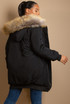 Longline Bomber Jacket With Fur Trim- 2 Colours
