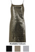 Sequin Textured Open Back Shift Dress - 3 Colours