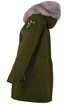 Khaki Fleece Lined Bird Embellished Parka - 3 Colours