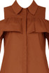 Frill Cold Shoulder Long Sleeve Shirt - 5 Colours