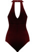 Velvet Front Cut Out Bodysuit  -  4 Colours