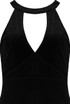 Velvet Front Cut Out Bodysuit  -  4 Colours