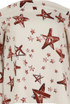 Contrast Star Print Bell Sleeve Tops - 2 Colours