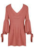 Knotted Sleeve Back Zip Up Shift Dress - 2 Colours