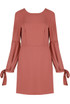 Knotted Sleeve Back Zip Up Shift Dress - 2 Colours