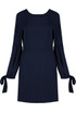 Knotted Sleeve Back Zip Up Shift Dress - 2 Colours