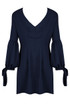 Knotted Sleeve Back Zip Up Shift Dress - 2 Colours