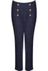 Gold Button Tailored Straight Trousers - 4 Colours