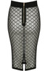 Black Mesh Fishnet Midi Skirt