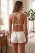 Cross Back Applique Bra