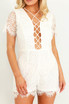 Crochet Lace Up Playsuit - 3 Colours
