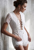Crochet Lace Up Playsuit - 3 Colours