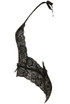 Black Lace Front Low Neck Bodysuit
