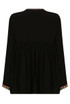 Contrast Embroidery Pleated Tops - 2 Colours