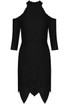 Crochet Lined Cold Shoulder Bodycon Dress - 3 Colours
