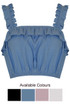 Elasticated Frilled Crop Tops - 4 Colours