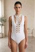 Crochet Open Back Bodysuit 