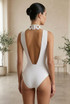 Crochet Open Back Bodysuit 