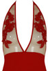 Embroidery Netted Halter Neck Bodysuit - 3 Colours