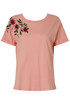 Embroidered Roll Up Sleeves Tees - 4 Colours
