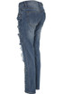 Distressed Pearls Trim Regular Jeans