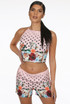 Polka Dot Floral Crop Top & Shorts Set 