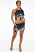 Polka Dot Floral Crop Top & Shorts Set 