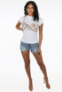 Floral Printed Knotted Bralet Over Tee
