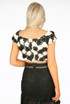 Chiffon Rose Applique Crop Tops - 4 Colours