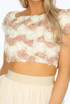 Chiffon Rose Applique Crop Tops - 4 Colours