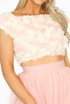 Chiffon Rose Applique Crop Tops - 4 Colours