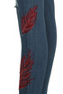 Embroidered Denim Jeans with Frayed Ankles