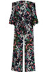 Contrast Flower Print Off Shoulder Jumpsuit - 2 Colours