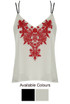 Contrast Floral Embroidery Layered Tops - 2 Colours