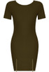 Front Hem Zipped Bodycon Dress -  3 Colours