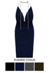 Diamante Trimming Lurex Halter Neck Dress -  4 Colours