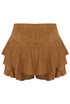Suede Frilled Flowing Skort